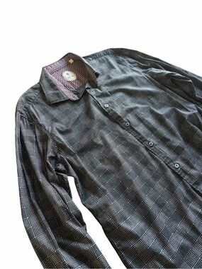 Ganesh Men’s Button Down Shirt Size XL Cotton Blend Geometric Pattern